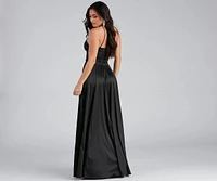 Kaelie Formal Satin A-Line Dress