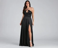 Kaelie Formal Satin A-Line Dress