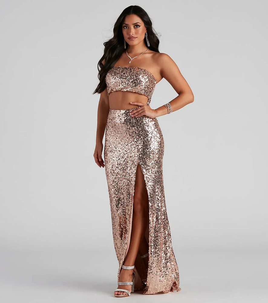 Yasmina Formal Cutout Sequin Dress