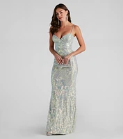 Teagan Sequin Slim-Fit Formal Dress