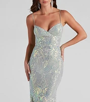 Teagan Sequin Slim-Fit Formal Dress