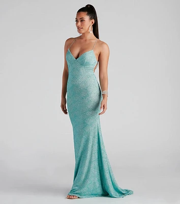 Andrea Formal Glitter Long Dress