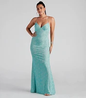 Andrea Formal Glitter Long Dress