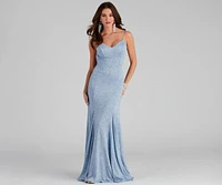 Becky Formal Glitter Open-Back Long Dress