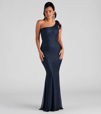 Alaia Glitter Mesh Mermaid Dress