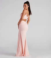 Liz Formal Crepe Cutout Long Dress