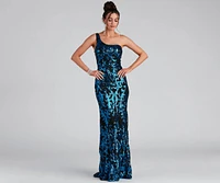 Layton Formal One Shoulder Sequin Dress