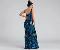 Layton Formal One Shoulder Sequin Dress