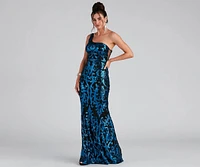 Layton Formal One Shoulder Sequin Dress