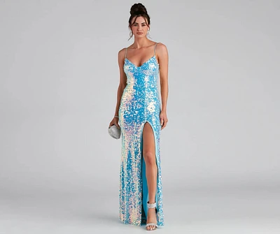 Skylar Sequin A-Line Formal Dress