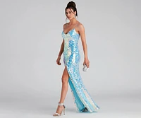 Skylar Sequin A-Line Formal Dress