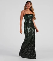 Meara Formal A-Line Sequin Dress