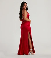 Sam Formal Satin Open Back Dress