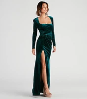 Mindy Formal Velvet Knot Dress