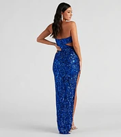 Lenny Formal Sequin One Shoulder Dress