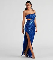 Lenny Formal Sequin One Shoulder Dress