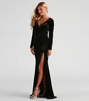 Julian Formal Velvet Rhinestone Trim Dress