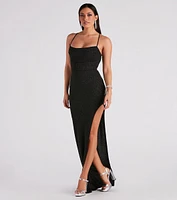 Gloria Formal Glitter Long Dress