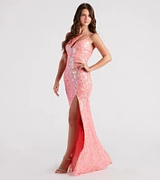 Debbie Formal Sequin Cut Out Long Dress