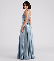 Angelica Formal Satin A-Line Gown