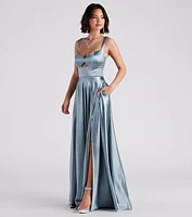 Angelica Formal Satin A-Line Gown