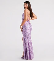 Violet Formal Glitter Sequin Mermaid Dress