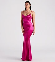 Penny Satin A-Line Formal Dress