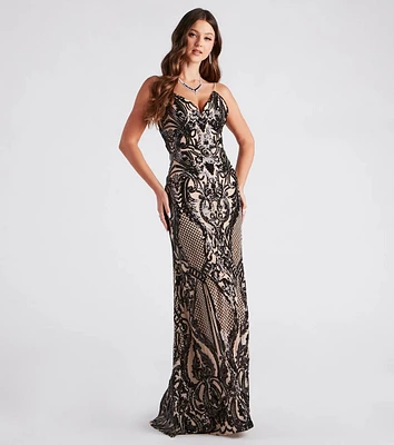 Emy Formal Sequin Low Back Long Dress