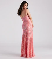 Lynda Formal Sequin A-Line Long Dress