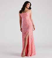 Lynda Formal Sequin A-Line Long Dress