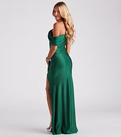 Brielle One-Shoulder Satin Mermaid Dress