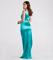 Peyton Satin One-Shoulder Illusion Dress