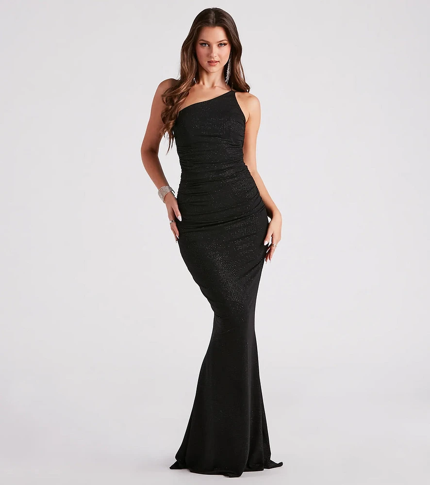 Maria Formal Glitter Open Back Mermaid Dress