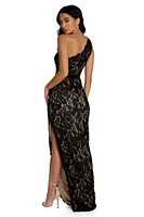 Nina Formal One Shoulder Lace Dress