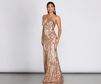 Julieanne Formal Sequin Scroll Dress