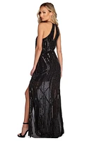 Erin Formal Sequin Halter Dress