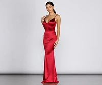 Aria Formal Satin Ruched Dress