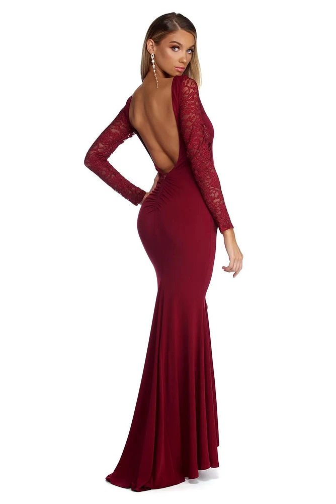 Laila Formal Open Back Lace Dress