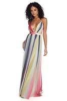 Rosemary Formal Chiffon Rainbow Dress