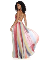 Rosemary Formal Chiffon Rainbow Dress