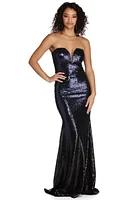 Michelle Formal Strapless Sequin Dress