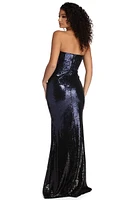 Michelle Formal Strapless Sequin Dress