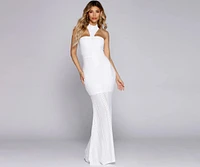 Blanca Formal Sequin Halter Gown