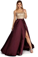 Alice Formal Metallic Satin Dress