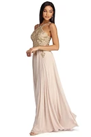 Jayla Formal Embroidered Chiffon Dress