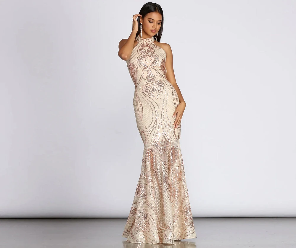 Elora Sequin Evening Gown