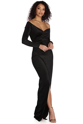 Mariana Formal Velvet High Slit Dress