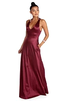 Jacqueline Formal Open Back Satin Dress