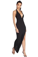 Adelynn Plunging Asymmetrical Formal Dress