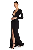 Denise Formal Plunging Ruched Dress